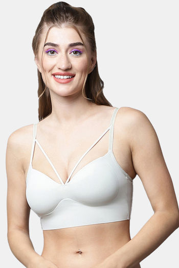 Buy PrettyCat Push-Up Non Wired 3/4th Coverage Cage Bra - Light Green